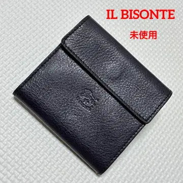미사용 IL BISONTE 가죽 3단 폴더형 지갑 다크 네이비