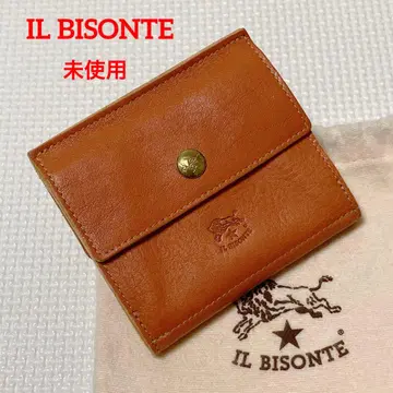 미사용 IL BISONTE 일비종떼 가죽 3단 폴더형 지갑 야키누메 (더스트백 포함)