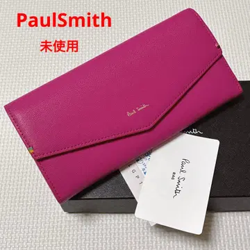 미사용 PaulSmith 폴스미스 가죽 장지갑 레터형 핑크 박스 포함