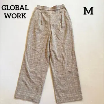 GLOBAL WORK 글렌체크 패턴 와이드 팬츠 이지 팬츠