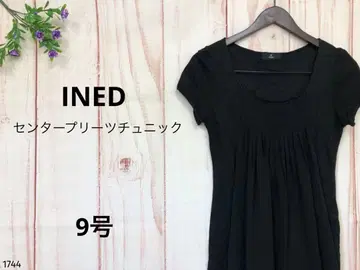 이네드 반팔 튜닉 센터 플리츠 튜닉 포멀 사무직