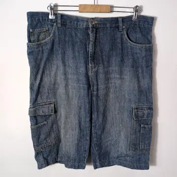 80s 빈티지 하프 데님 팬츠 블루