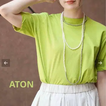 [ ATON ] T셔츠 라이트 그린