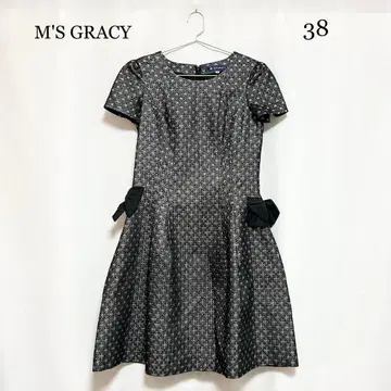 0144 M'S GRACY 무릎 기장 원피스 38 사이즈 별 패턴 라메 믹스