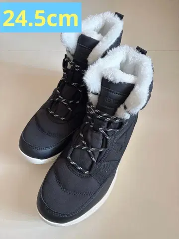 스노우 부츠 24.5cm 여성용 신발 부츠 겨울 복슬복슬 블랙