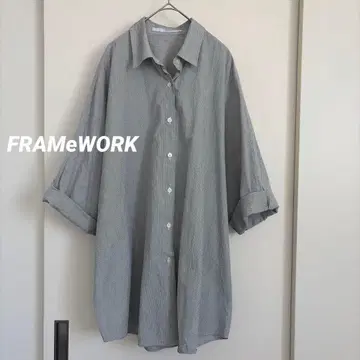 새상품급 25SS FRAMeWORK 하프 슬리브 판초 셔츠 면