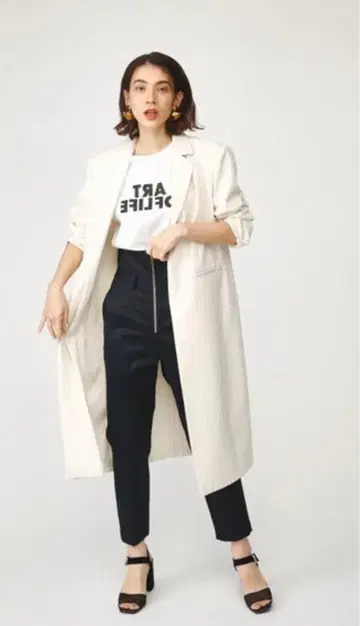 SLY 롱 타이트 코트 루즈 롱 테일러드 자켓
