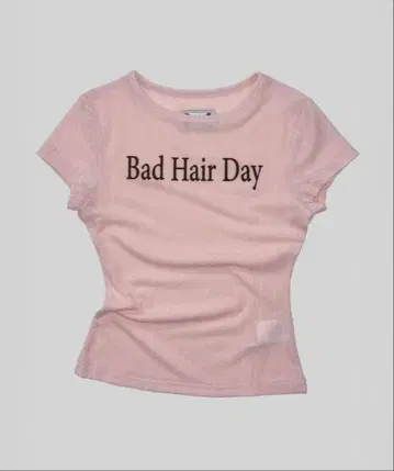 Bad Hair Day 핑크 반팔 티셔츠