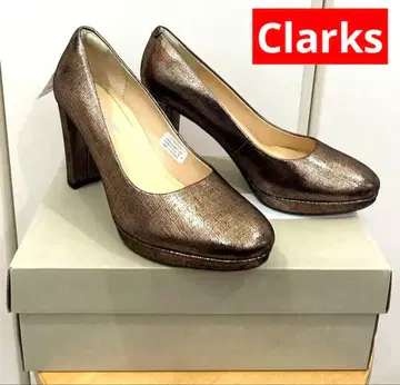 새상품 미사용 Clarks 브론즈 하이힐 펌프스 UK5
