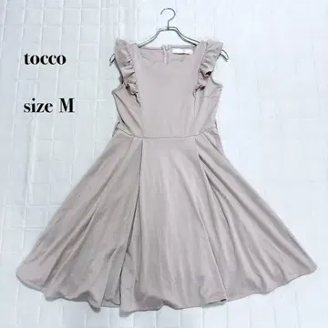 tocco closet 프릴 슬리브리스 플레어 원피스 더스티 핑크 M