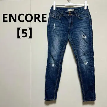 ENCORE [ 5 ] 스키니 데님 데미지 가공 스트레치