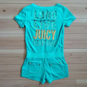 Juicy Couture 벨로아? 스팽글 반짝이는 금 버튼 점프수트