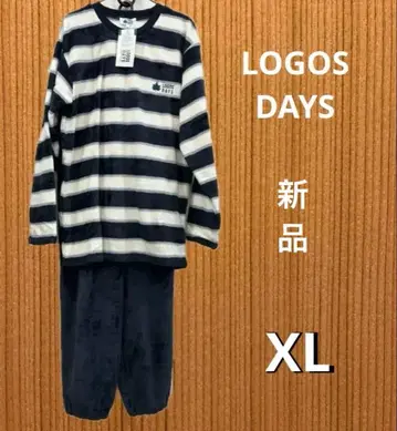* 새상품 미사용 로고스 데이즈 복슬복슬 룸웨어 세트 스트라이프 XL