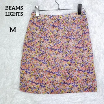 BEAMS LIGHTS 미니 스커트 [ 38 ] 여성용 꽃무늬 화이트 미니 꽃무늬