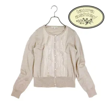 08T952 Laura Ashley 울 100 니트 가디건 M