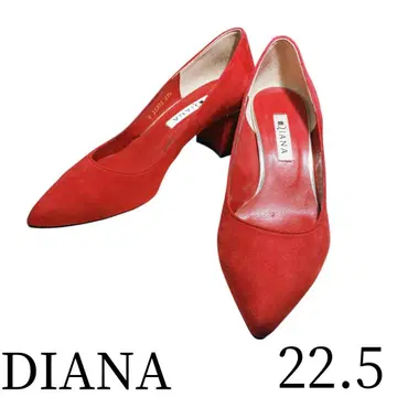 DIANA 다이애나 스웨이드 하이힐 레드 골드 라인 22.5