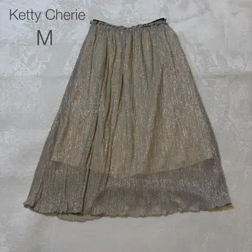 [ Ketty Cherie ] 롱 스커트 플리츠 골드 허리밴딩 M