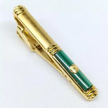 [ 새상품급 ] dunhill 넥타이핀 골드 그린 맬러카이트