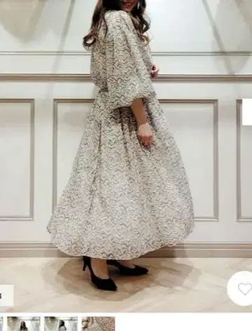 23구 미사용 size 46 워셔블 시어 헤링본 프린트 원피스 오렌지