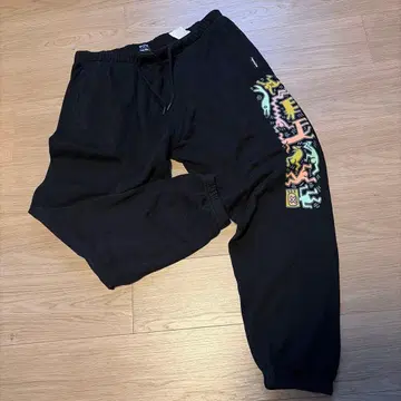 레어 Billabong Keith Haring 스웨트 팬츠 L 블랙