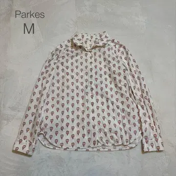 [Parkes] 긴팔 셔츠 기구 패턴 화이트 M 올 패턴 디자인 여성용