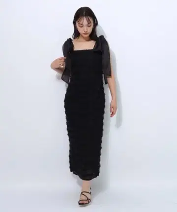 [ 택 포함 미사용 새상품 ] 리랜드트루 숄더 리본 프릴 원피스