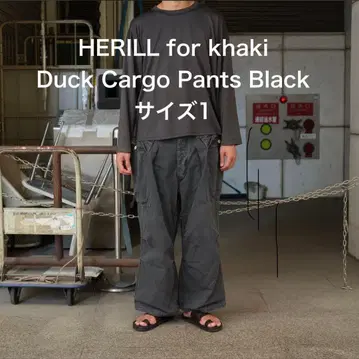 HERILL for khaki Duck Cargo Pants Black