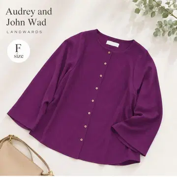 새상품급 Audrey and John Wad 노카라 블라우스 F 보라색