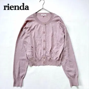 rienda 리엔다 니트 가디건 레이온 심플 겉옷 핑크 F