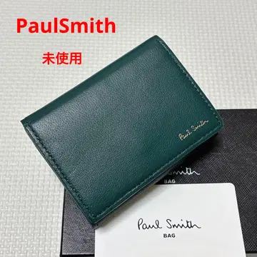 미사용 PaulSmith 폴스미스 가죽 3단 폴더형 지갑 그린 녹색 박스 포함