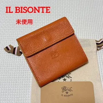 미사용 IL BISONTE 일비종떼 가죽 3단 폴더형 지갑 야키누메 주머니 포함