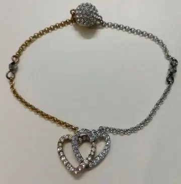 [한정 가격 인하] SWAROVSKI 하트 실버 골드 팔찌