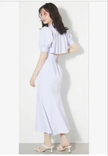rienda 리에다 백프릴 오픈 머메이드 셔츠 원피스