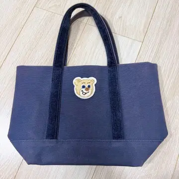 페이러 올드 테디 네이비 와펜 토트백 L 러브러리