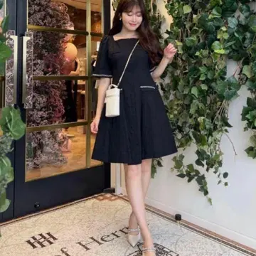 Herlipto Canal Tweed Mini Dress black
