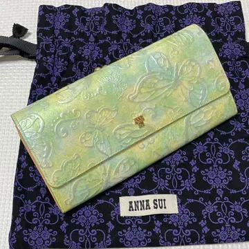 미사용 ANNA SUI 안나수이 가마구치 장지갑 라이트 그린 더스트백 포함