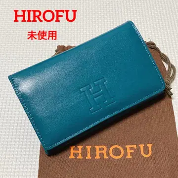 미사용 HIROFU 히로후 가죽 접이식 지갑 터콰이즈 센프레 부대