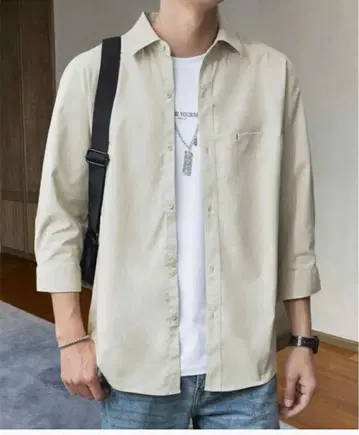 셔츠 남성용 긴팔 7부 소매 무지 흡한속건 통기성 땀 얼룩 방지