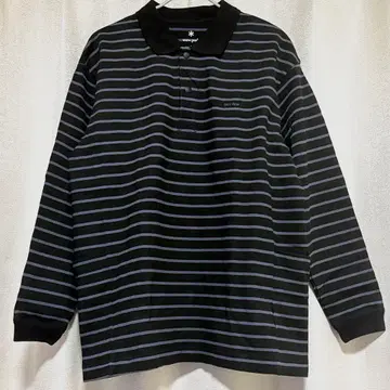 snow peak Heavy Cotton Border Polo Shirt