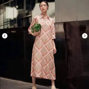 [현지 구매품] Marimekko 원피스 체크 무늬 반팔