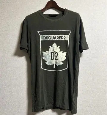 DSQUARED2 LEAF LOGO 빈티지 가공 티셔츠