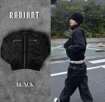 RADIANT Ribmix zip blouson jacket