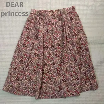 DEAR princess 미니 꽃무늬 코듀로이 플레어 스커트 핑크 보라색
