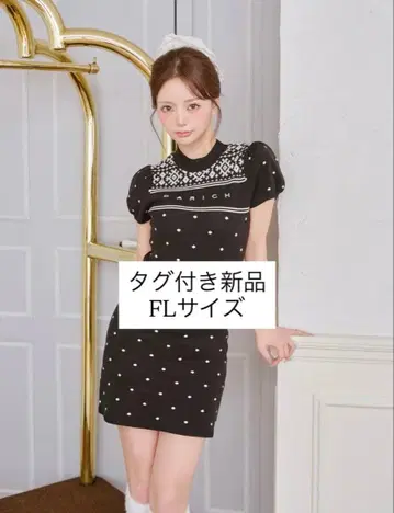 다리치 노르딕 도트 니트 미니 원피스