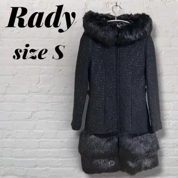 Rady 울 트위드 코트 퍼 포함 블랙 S