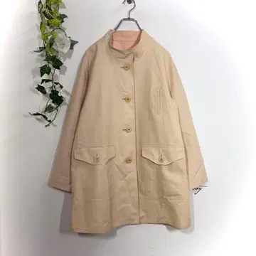 레리안 스탠드 카라 코트 핑크 베이지 13호 빅 사이즈 XL