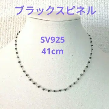 [젠더리스] 실버 925 블랙 스피넬 목걸이