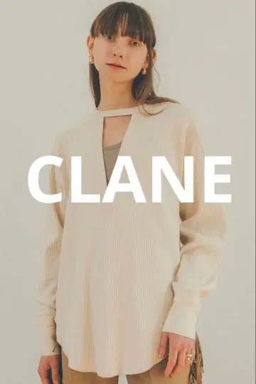 CLANE W FACE HEAVY RIB TOPS 베이지 1 사이즈