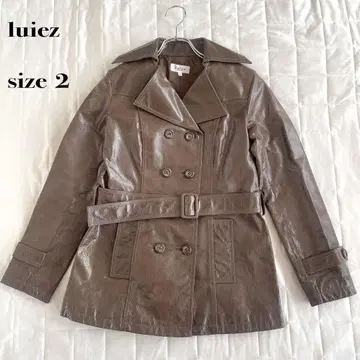 luiez 브라운 가죽 자켓 벨트 포함 돈피 사이즈 2