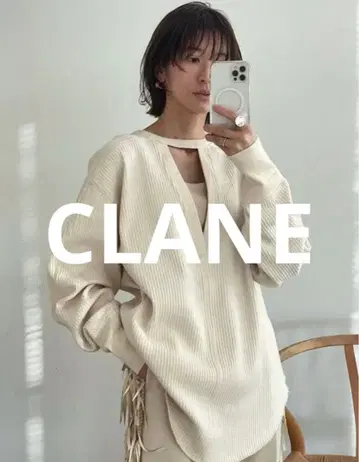 CLANE W 페이스 헤비 립 탑 아이보리 1 사이즈